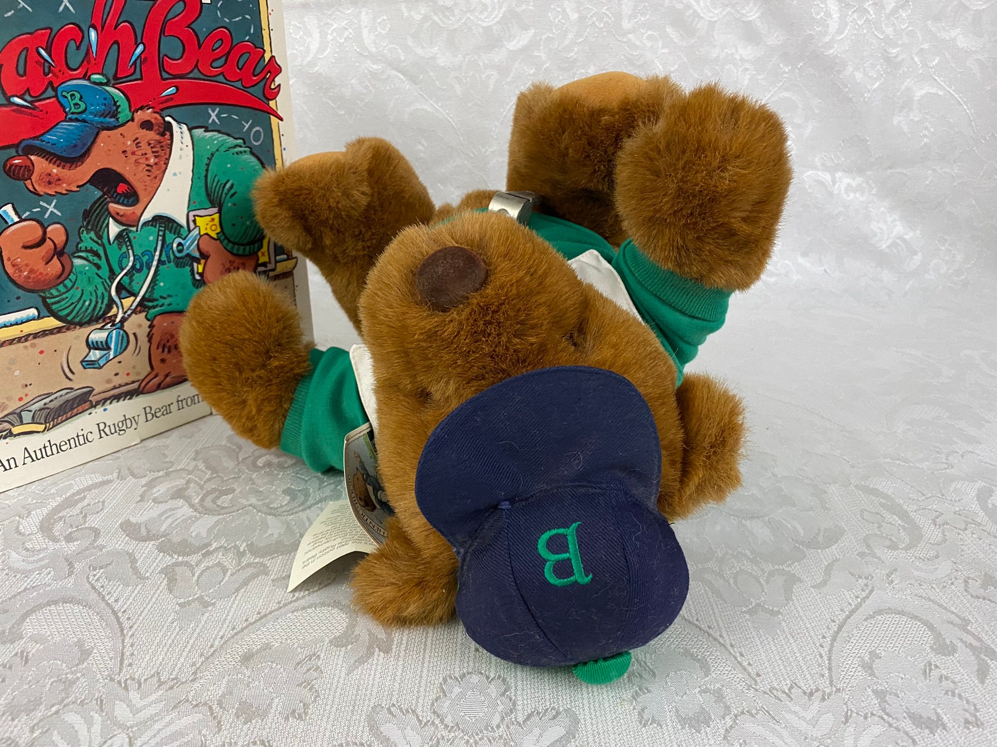 Vintage 1991 Lands End & Gund Plush Teddy Rugby Bear Coach