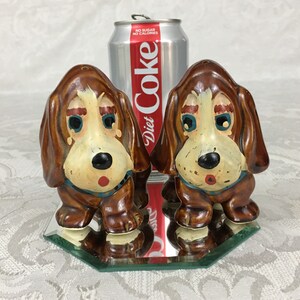 Vintage Crying Puppy Dog Figurines Salt & Pepper Shakers Dog Shakers SP111