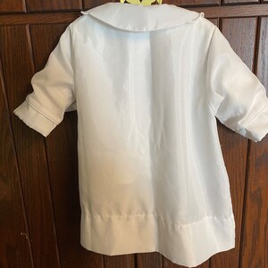 Vintage Infant Baby Boy Jacket Doll Toddler White Silky Coat and Hat Set Cotton Lined VC171 image 3