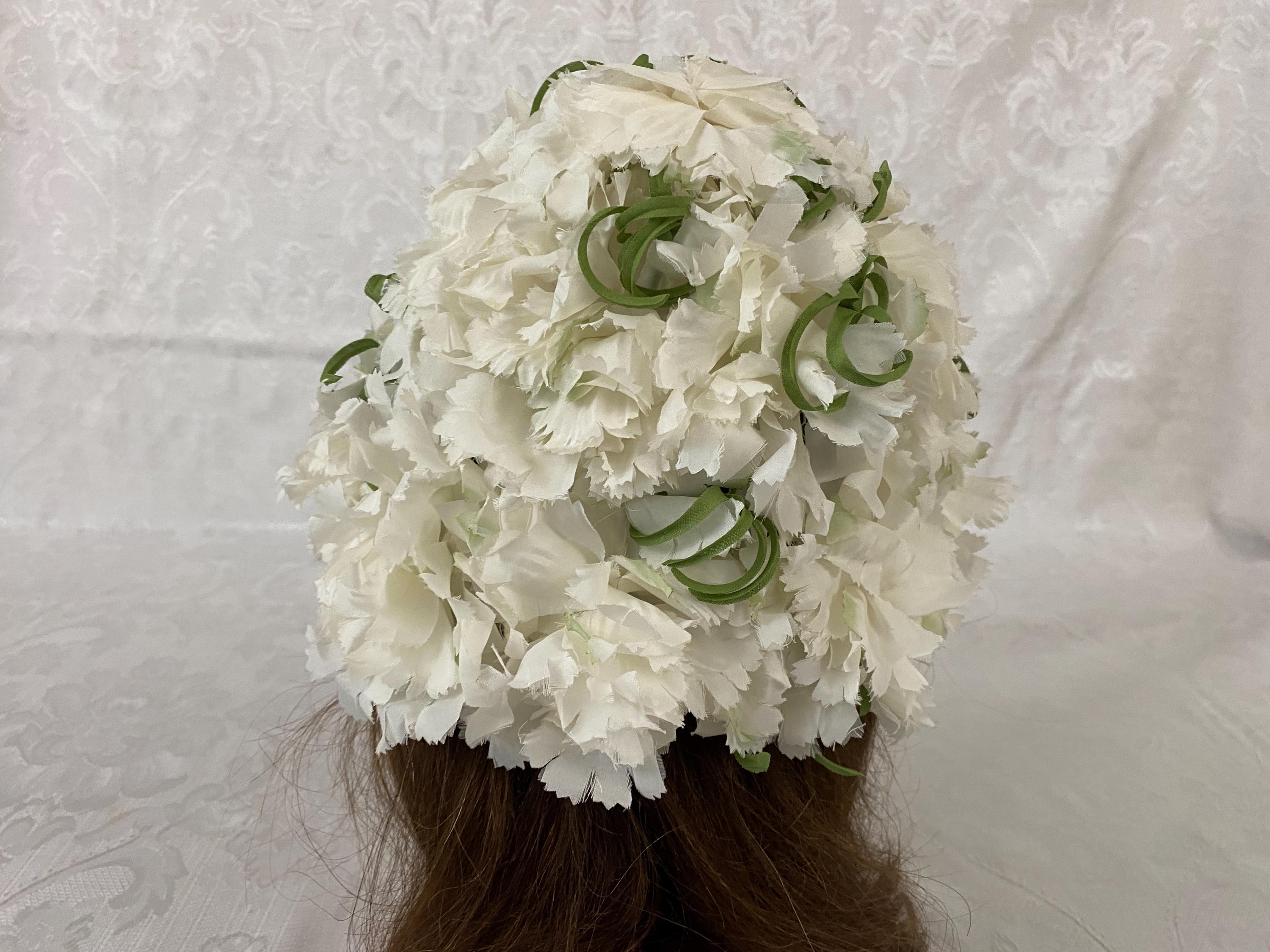 Betmar Cream Floral Women\'s Hat 1960s Betmar Cream Straw Breton Hat | Classic Summer Style main image 3