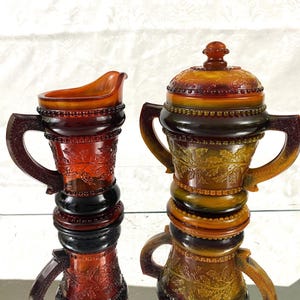 ビンテージ　Amberina ガラス　シュガー＆クリーマーセット Amberina Sugar and Creamer Set - Etsy