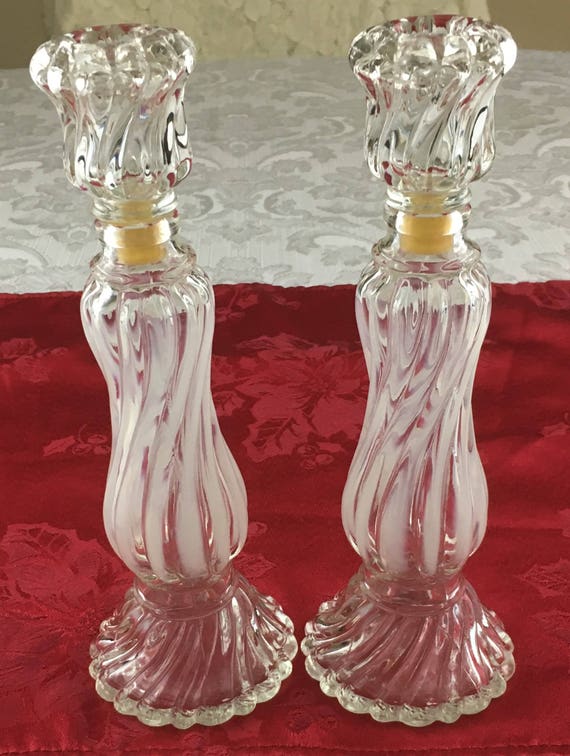 Fenton Opalescent Swirl Perfume Bath Gold Crown E&R Art Glass Crystal Swirl