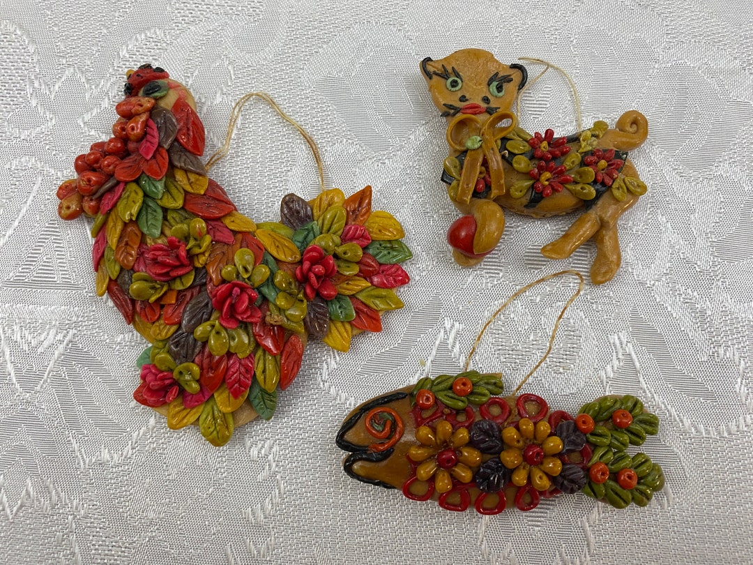 3 Ecuadorian Bread Dough Christmas Ornaments Etsy