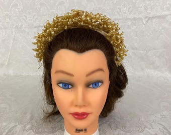 Vintage Wedding Headpiece Jewelry Wax Flower Headband H421