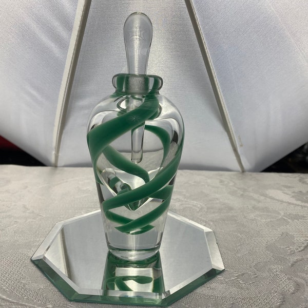 Art Glass Perfume Bottle Signed Etsy