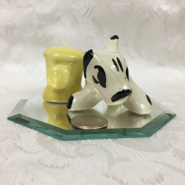 Vintage Collectible Salt & Pepper Shakers Set Dog and Fire Hydrant Figurines SP147