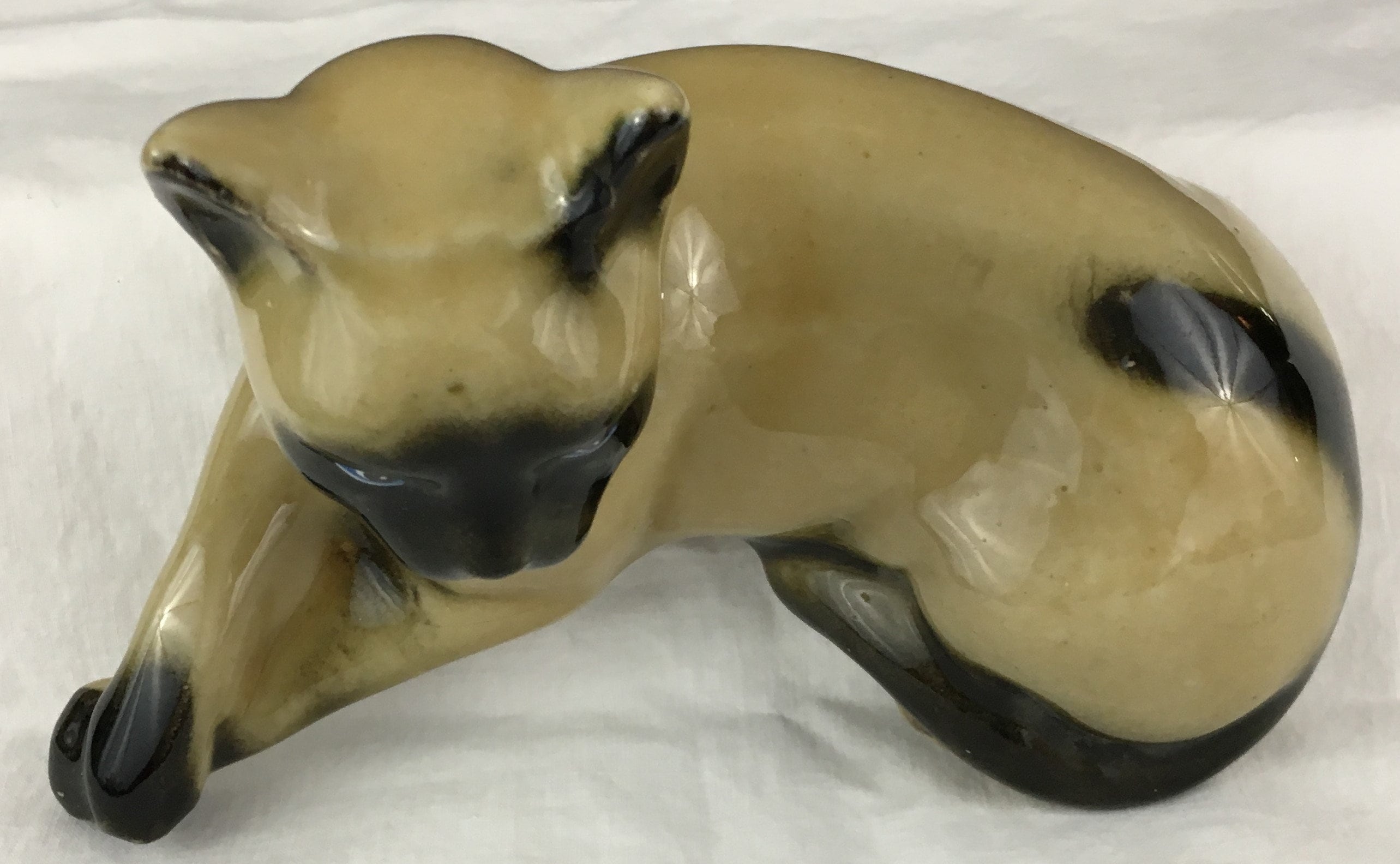 Vintage Chocolate Seal Point Siamese Cat Figurine Glazed - Etsy