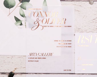 Vellum Wedding Invitation Suite - CONNOR & OLIVER | Foil Wedding Invitations | Elegant Invitation | Modern Wedding Invites