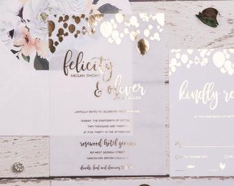 Vellum Wedding Invitation Suite - FELICITY & OLIVER | Foil Wedding Invitations | Foil Wedding Invitation | Wedding Calligraphy Invites