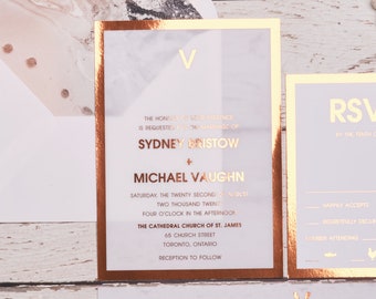 Vellum Wedding Invitation Suite - SYDNEY & MICHAEL | Foil Wedding Invitations | Modern Invitation | Elegant Wedding Invites