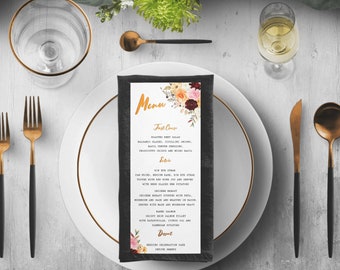 Foil Wedding Menu ALEC & MAGNUS