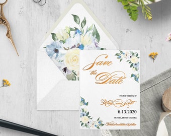 Custom Foil Wedding Save the Date - KIRA & SCOTT