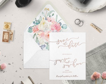 Custom Foil Wedding Save the Date - SUN & JIN