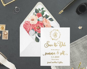 Custom Foil Wedding Save the Date - SUMMER & SETH