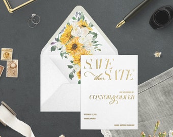 Custom Foil Wedding Save the Date - CONNOR & OLIVER