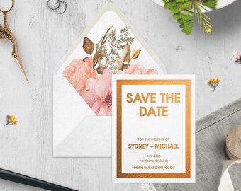 Custom Foil Wedding Save the Date - SYDNEY & MICHAEL