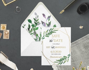 Custom Foil Wedding Save the Date - LILY & MARSHALL