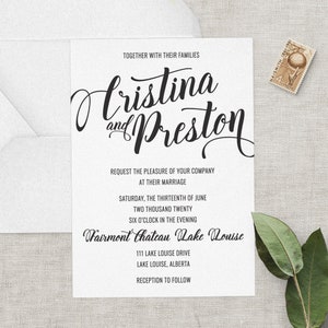 Wedding Invitation Suite CRISTINA & PRESTON Wedding Invitations Wedding Invitation Floral Invitation Wedding Calligraphy Invites image 2
