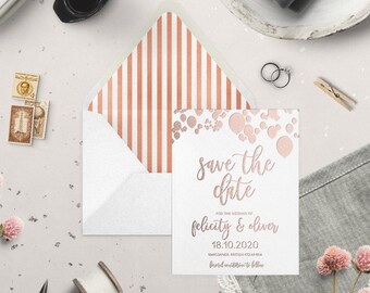 Custom Foil Wedding Save the Date - FELICITY & OLIVER