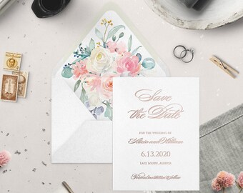 Custom Foil Wedding Save the Date - ALICIA & WILLIAM