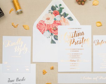 Foil Wedding Invitation Suite - CRISTINA & PRESTON | Wedding Invitations | Wedding Invitation | Wedding Calligraphy Invites