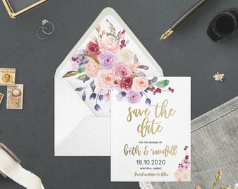 Custom Foil Wedding Save the Date - BETH & RANDALL