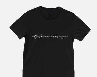 Sorority Script T-shirt / Black / White Script Lettering / Greek T-shirts / Sorority / Bid Day Gift