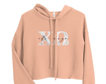 Chi Omega Muted Blush Sorority Cropped Sweatshirt / Muted Blush / Marble Lettering / Greek Sweatshirts / Sorority / Chi O Sweatshirt