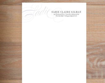 chic initial stationery set small modern classic etsy