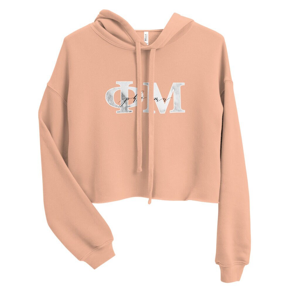 Phi Mu Muted Blush Sorority Cropped Sweatshirt / Muted Blush / Marble Lettering / Greek Sweatshirts / Sorority / Phi Mu Sweatshirt