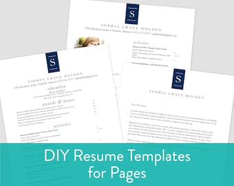 Bearbeitbare Seiten Sorority Resume Template / Seiten für Mac Resume Template / Chic Initial / Sorority Rekrutierung / Social Resume