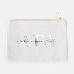 Alpha Gamma Delta Marble Greek Cosmetic Bag / Sorority / Marble / Greek Gifts / Sorority Cosmetic Bag / Alpha Gam Cosmetic Bag