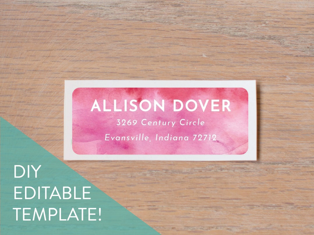 Printed Return Address Labels / Modern Watercolor / Editable Home ...