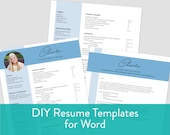 Editable Microsoft Word Sorority Resume Template / Cover Letter Template / Color Block Bluebell  / Sorority Recruitment / Social Resume
