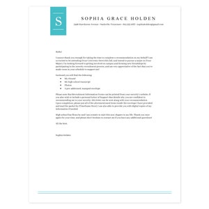Editable Microsoft Word Sorority Resume Template / Cover Letter Template / Chic Initial Tiffany / Sorority Recruitment / Social Resume image 4