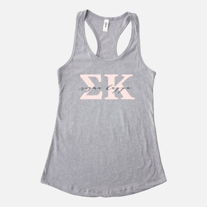 Blush Sorority Tank / Gray / Sorority / Delta Zeta / Gamma Phi Beta / Kappa Alpha Theta / Kappa Delta / Kappa Kappa Gamma / Phi Mu / Sigma