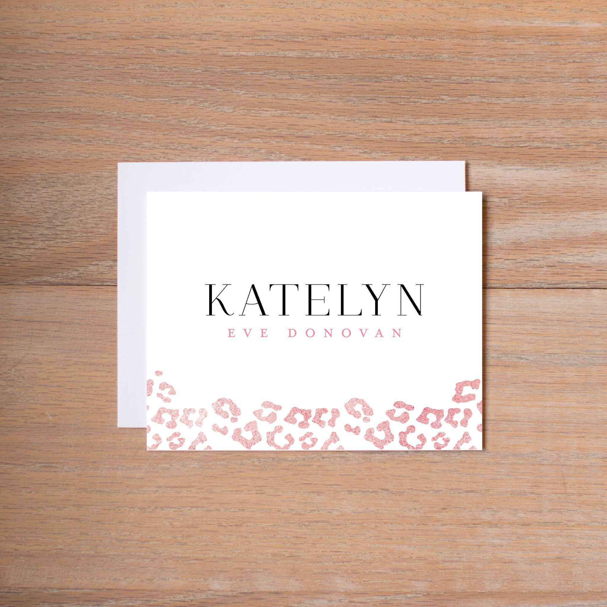 Personalized Note Cards / Cheetah Glimmer / Modern / Preppy Note Cards ...