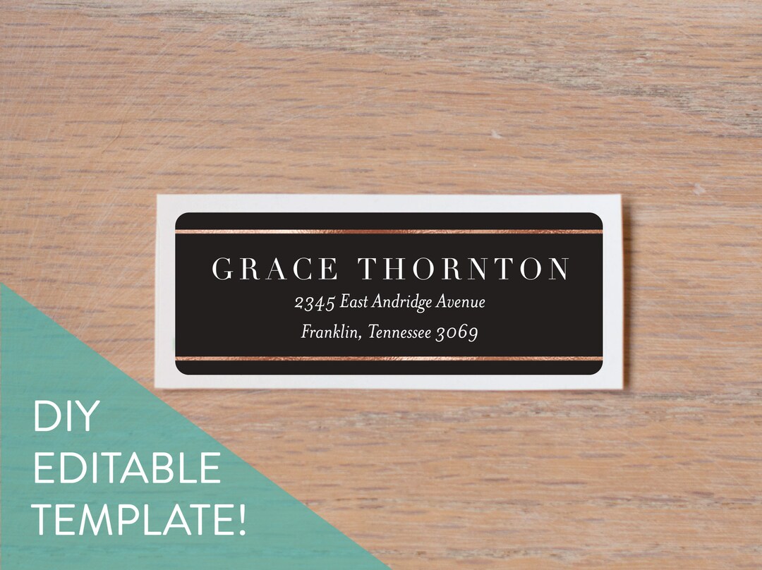 Printed Return Address Labels / Glamour / Editable Home Address Labels ...