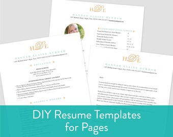 Bearbeitbare Seiten Sorority Resume Template / Seiten für Mac Resume Template / Süßes Monogramm / Sorority Rekrutierung / Sozialer Lebenslauf