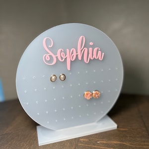 Earring Holder for Girl, Earring Stand, Personalized Kids Gift, Jewelry Organizer, Girls Earring Organizer, Acrylic Earring Display