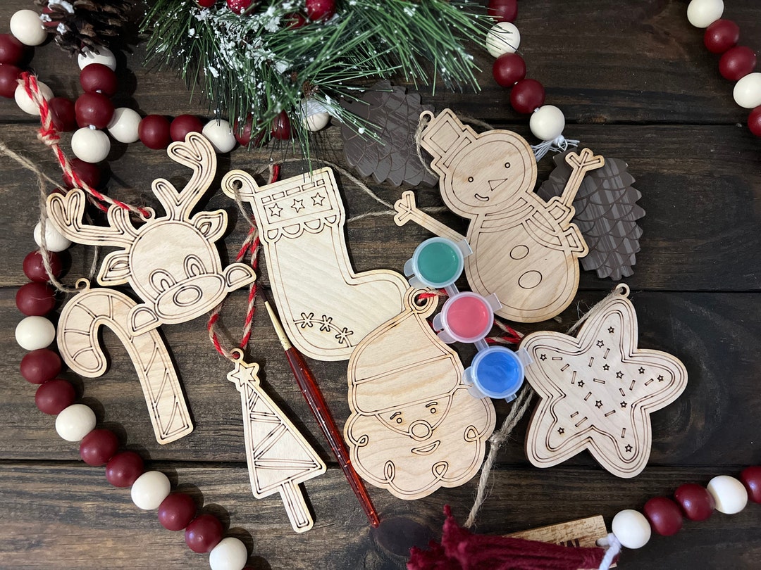 Paint Your Own Ornaments, Decorate Your Own Christmas Ornament Set, DIY