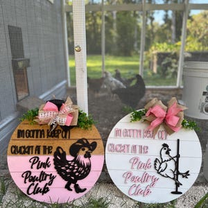 Pink Poultry Club, Chicken Coop Sign, Coop Sign, Chicken Coop Decor