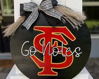 Go Noles, Florida State Door Hanger, Seminole Door Hanger, Fear the Spear, FSU door hanger