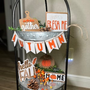 Fall Tier Tray Decor, Thanksgiving Tier Tray Decor, Fall signs for Tier Tray, Mini 3D signs, Fall Decor, Farmhouse Tier Tray decor, Autumn