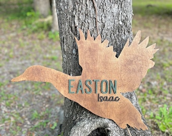 Duck Hunter Nursery Sign, Duck Nursery Sign, Nursery name sign, above crib name sign, layered baby name sign, boy name sign