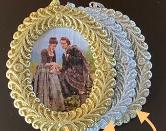 Outlander Ornament, champagne, glitter frame, great Outlander Gift!