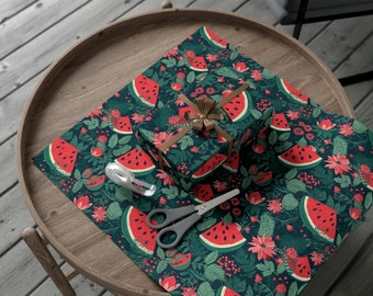 Watermelon Gift Wrap Papers Summer Fruit Floral Wrapping Presents Garden Lover