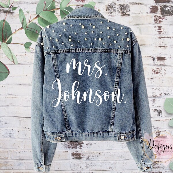Pearl Letter Denim Mrs Jacket - Etsy