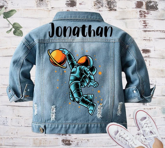 Personalized Denim Jacket Boys Custom Jacket Sports Jacket Baby