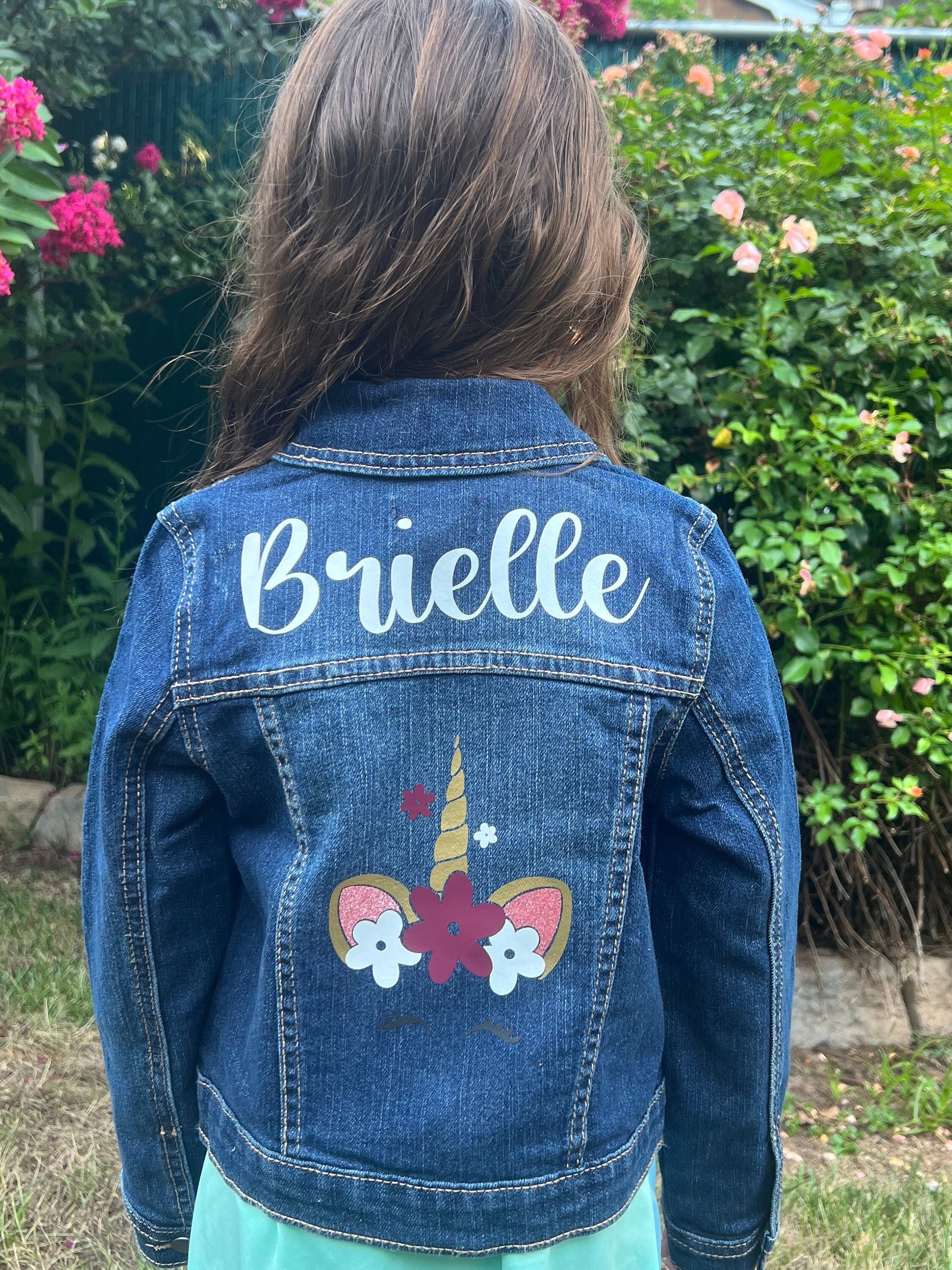 Personalised denim jacket kids sale